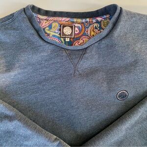 British Pretty Green Brand Gray Sweatshirt with Paisley Lining-Size Large
